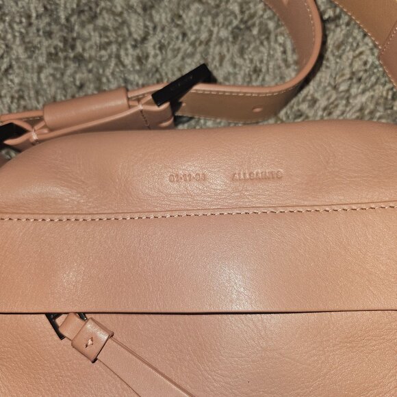 All Saints Colette Leather Crossbody Bag Elasto/Mauve Pink - Picture 4 of 11